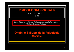 psicologia sociale - Facoltà di Scienze della Formazione