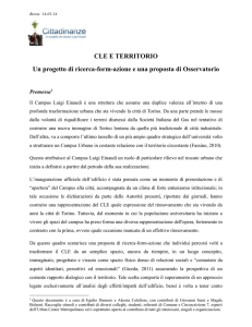 CLE E TERRITORIO Un progetto di ricerca-form