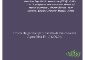 Criteri Diagnostici per Disturbo di Panico Senza Agorafobia F41.0