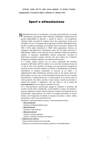 Sport e alimentazione