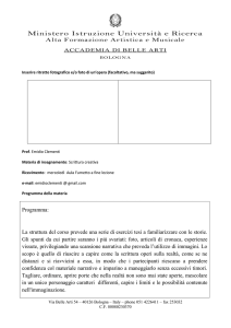 Clementi Scrittura creativa 14-15 - Accademia di Belle Arti di Bologna