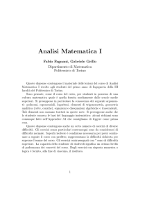 Analisi Matematica I - DISMA Dipartimento di Scienze Matematiche