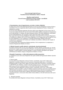 Manifesto Laurea Magistrale a.a. 2012/2013