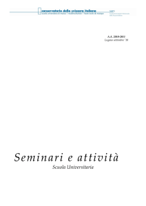 Seminari e attività - Conservatorio della Svizzera Italiana