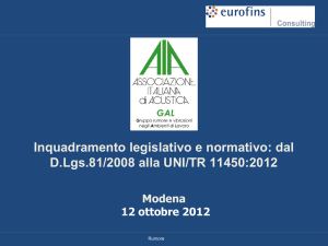 Inquadramento legislativo e normativo: dal D.Lgs. 81