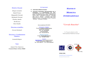 Brochure Master in Medicina Internazionale
