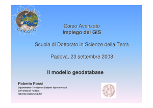Presentazione Il modello Geodatabase - CIRGEO