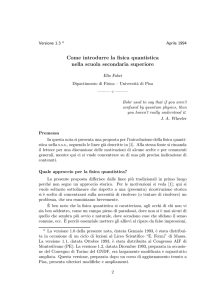 Come introdurre la fisica quantistica nella scuola secondaria superiore