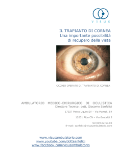 il trapianto di cornea