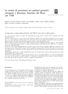 La stomia di protezione nei pazienti geriatrici sottoposti a Resezione