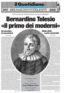 Bernardino Telesio «il primo dei moderni