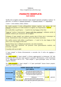 PASSATO SEMPLICE- PAST SIMPLE - English Class