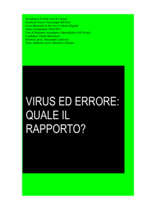 Virus ed errore: quale il rapporto? - Accademia di Belle Arti di Carrara