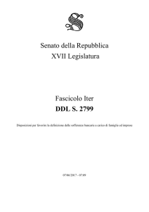 Senato della Repubblica XVII Legislatura Fascicolo Iter DDL S. 2799