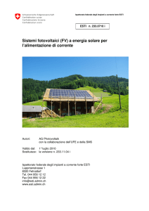 Sistemi fotovoltaici (FV) a energia solare per l`alimentazione di