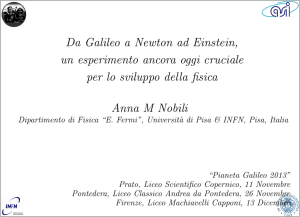 Da Galileo a Newton ad Einstein, un esperimento