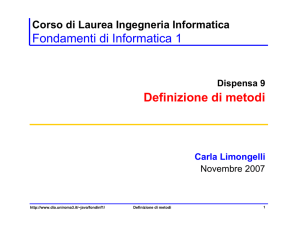 metodo - Dipartimento di Informatica e Automazione