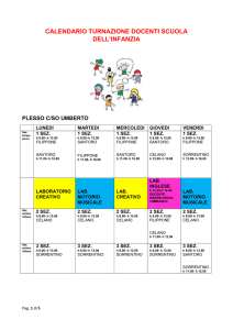 CALENDARIO TURNAZIONE DOCENTI SCUOLA DELL`INFANZIA