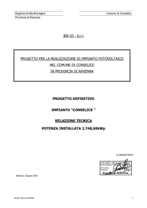 PROGETTO PER LA REALIZZAZIONE DI IMPIANTO
