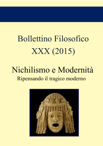 Bollettino Filosofico XXX (2015) Nichilismo e Modernità