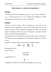 Esercitazione: la scelta del consumatore. ) )