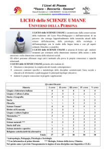 LICEO delle SCIENZE UMANE - Liceo "Vasco - Beccaria