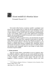 Alcuni modelli di «bioetica laica»