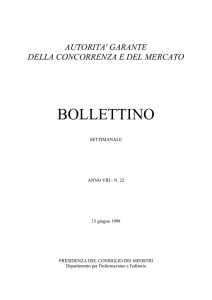 bollettino - Autorità Garante della Concorrenza e del Mercato