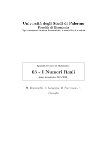 03 - I Numeri Reali - Università degli Studi di Palermo