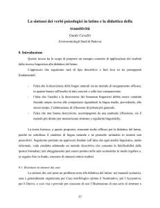 La sintassi dei verbi psicologici in latino e la didattica della transitività