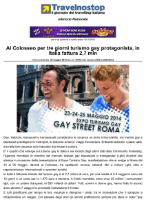 Al Colosseo per tre giorni turismo gay protagonista