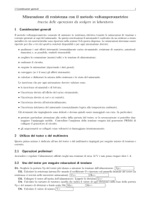 Misurazione di resistenza con il metodo voltamperometrico traccia