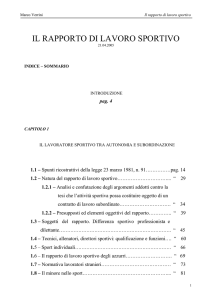 Il Rapporto di Lavoro Sportivo - Studio Legale Avv. Marco Verrini