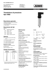 Trasduttore di pressione tipo 4362