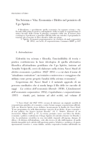 Tra Scienza e Vita: Economia e Diritto nel pensiero di Ugo Spirito