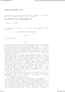 Legge n. 190 del 23/12/2014 (GU n. 190 del 23
