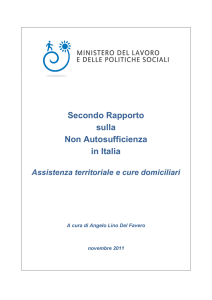 Secondo Rapporto sulla Non Autosufficienza in Italia. Assistenza