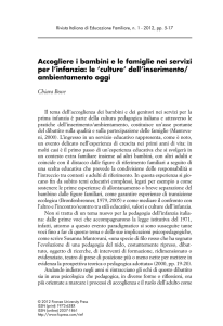 Accogliere i bambini e le famiglie nei servizi per l`infanzia