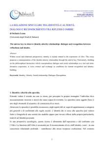 La relazione speculare tra identità e alterità: dialogo e