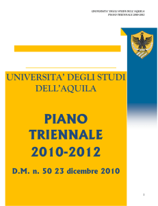 Piano triennale 2010-2012 - Università degli Studi dell`Aquila
