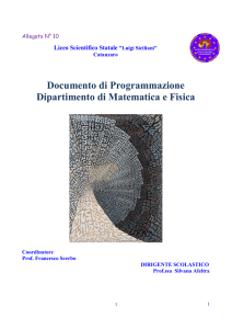 Documento di Programmazione Dipartimento di