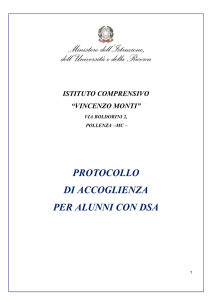 Protocollo accoglienza DSA - Istituto Comprensivo Vincenzo Monti