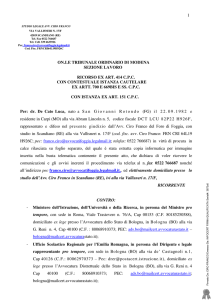 1 ON.LE TRIBUNALE ORDINARIO DI MODENA SEZIONE LAVORO