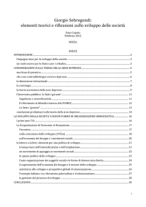 Giorgio Sebregondi: elementi teorici e riflessioni sullo