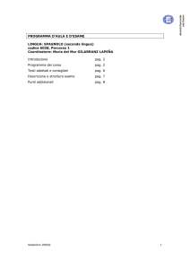 PROGRAMMA D`AULA E D`ESAME LINGUA: SPAGNOLO (seconda