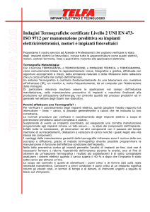 Indagini Termografiche certificate Livello 2 UNI EN 473