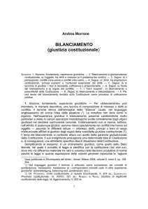 BILANCIAMENTO (giustizia costituzionale)
