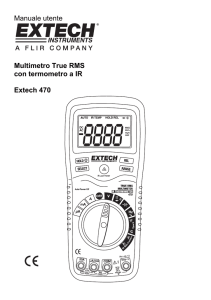 Manuale utente Multimetro True RMS con termometro a IR Extech 470