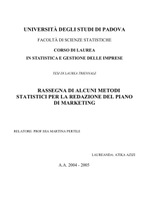 UNIVERSITÀ DEGLI STUDI DI PADOVA RASSEGNA DI ALCUNI