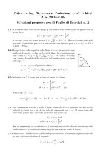 Fisica I - Ing. Sicurezza e Protezione, prof. Schiavi A.A. 2004